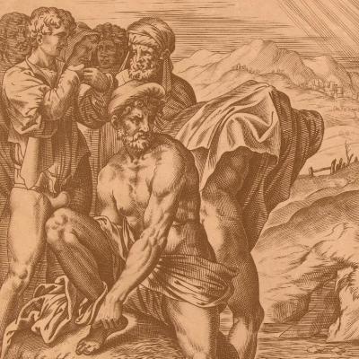 Graveur anonyme d’après Andrea del Sarto, Le Baptême du Christ (détail), 1553 © Amsterdam, Rijksmuseum.